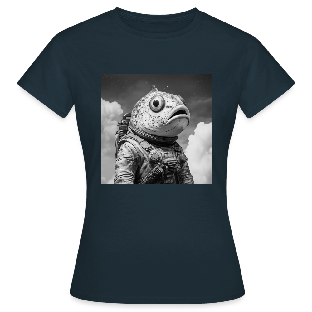 En ensam simtur i universum, T-shirt dam - marinblå