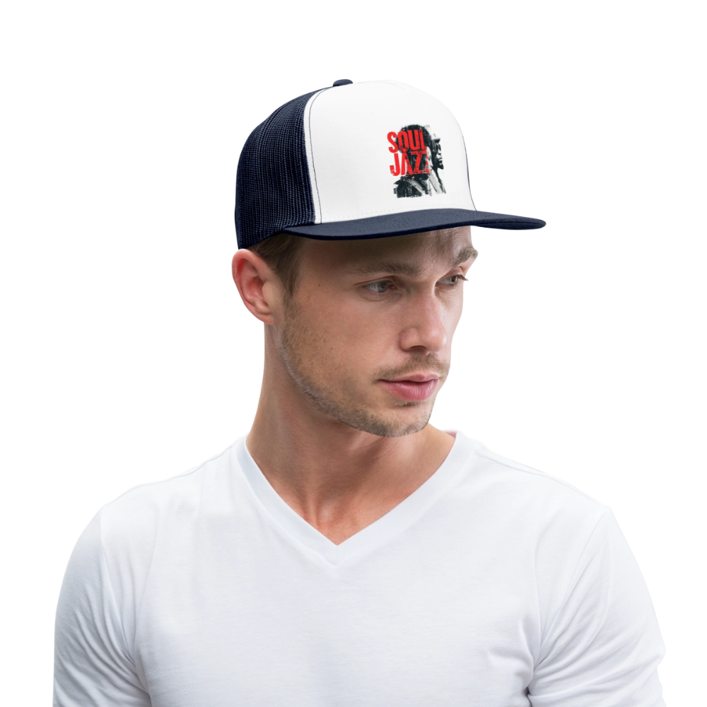 The Essence of Soul Jazz, Trucker Cap - vit/marinblå