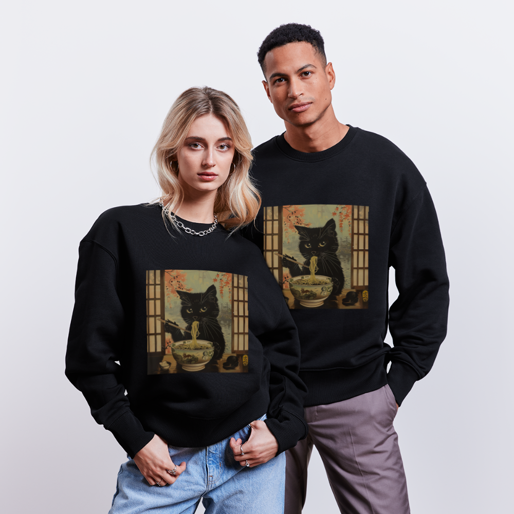 Ramenkatt, Ekologisk oversizetröja RADDER unisex från Stanley/Stella - svart