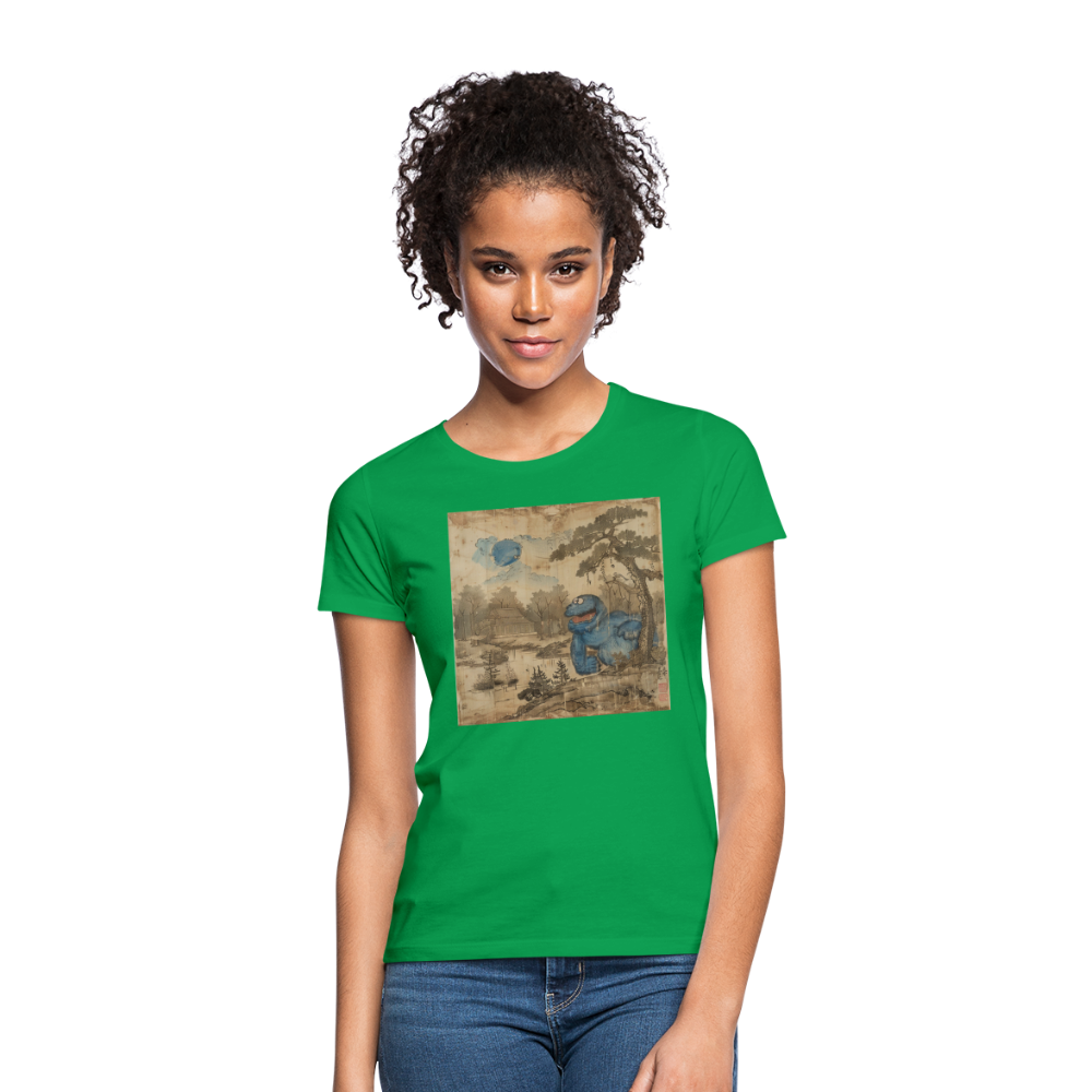 Uramiko vid floden, T-shirt dam - kellygrön