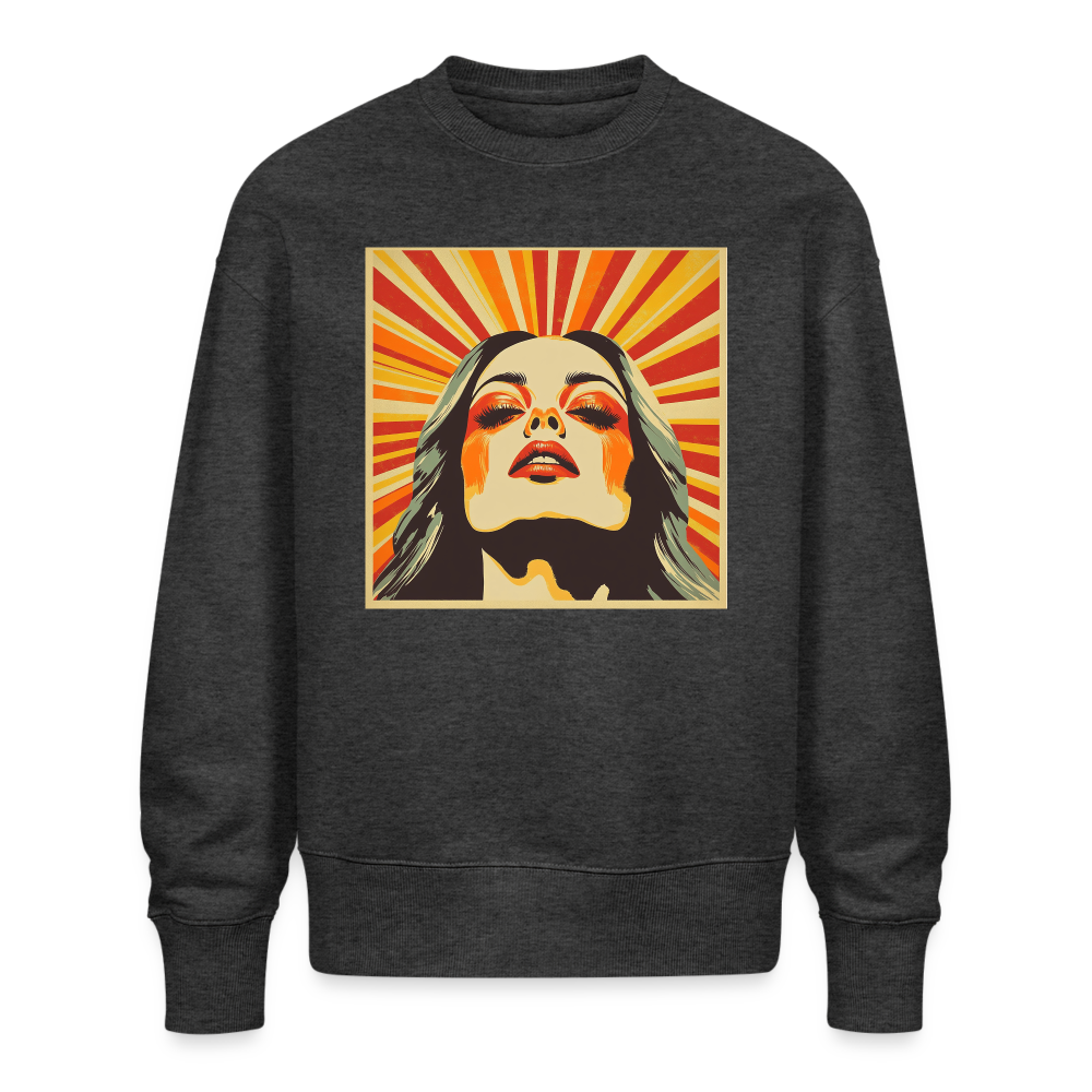 Sun Girl, Ekologisk oversizetröja RADDER unisex från Stanley/Stella - mörkgråmelerad