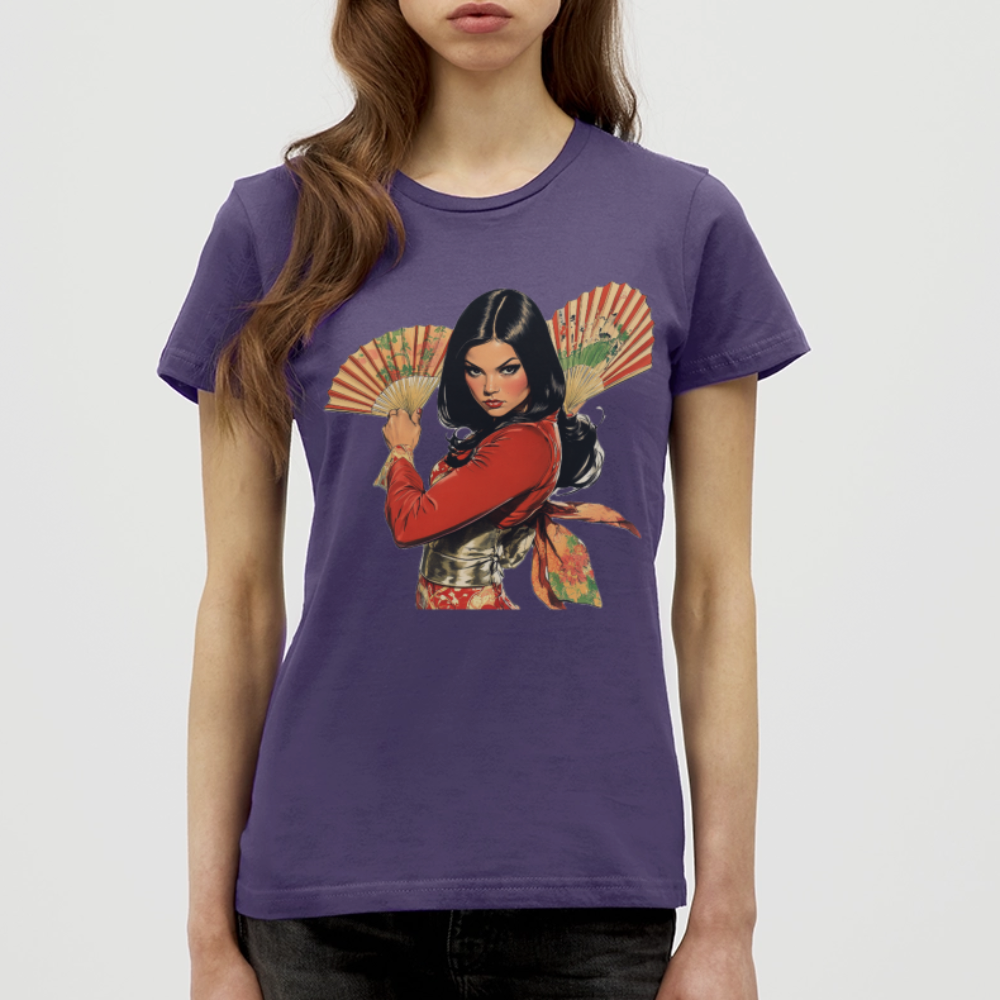 Dansen med Solfjädrar: Vindens krigare, T-shirt dam - mörklila