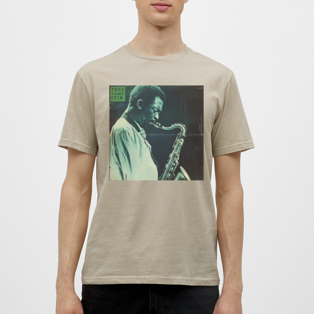 Gåtfull figur i jazzens underground, T-shirt herr - sandbeige