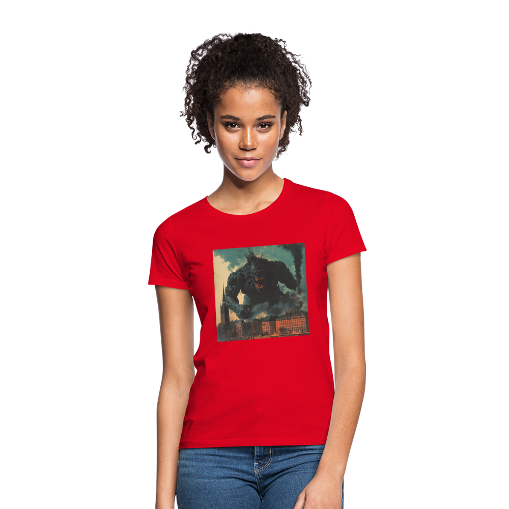 Helvetesstorm över Staden, T-shirt dam - röd