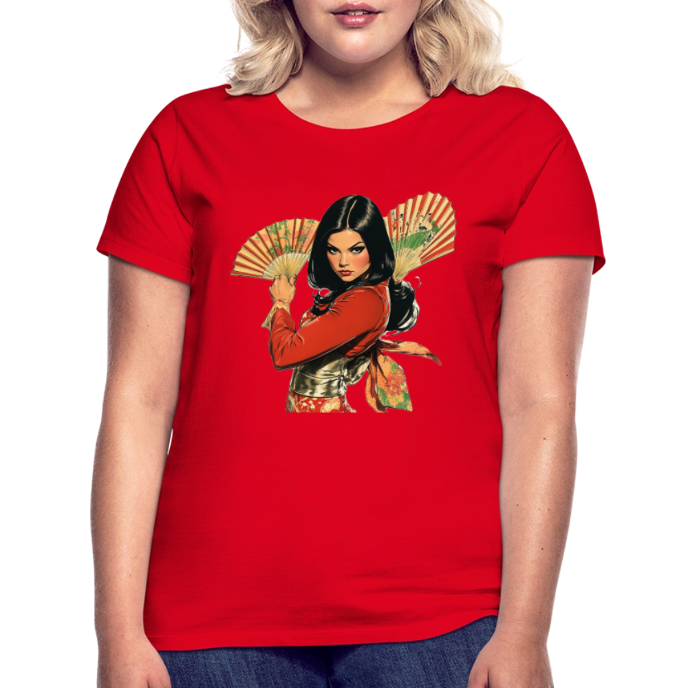 Dansen med Solfjädrar: Vindens krigare, T-shirt dam - röd