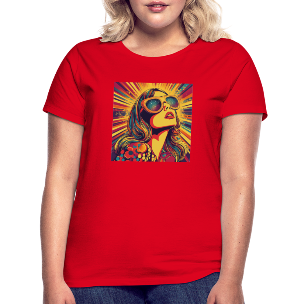 Disco Fever, T-shirt dam - röd