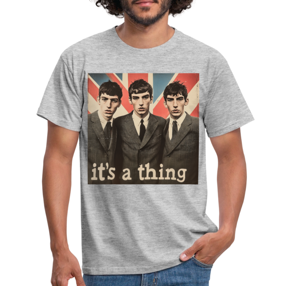 British, Bold & Unapologetic, T-shirt herr - gråmelerad