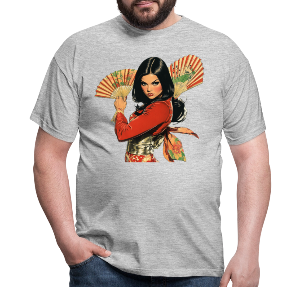 Dansen med Solfjädrar: Vindens krigare, T-shirt herr - gråmelerad