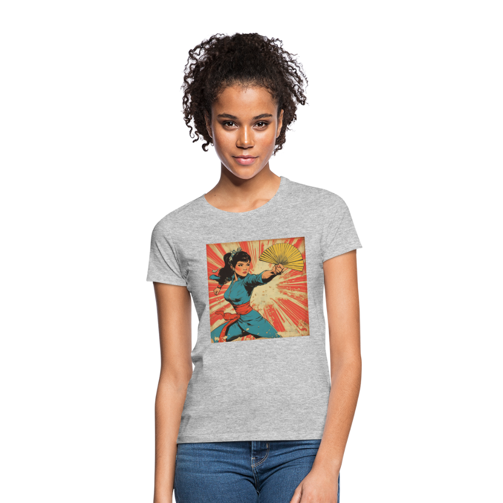 Solfjädern, T-shirt dam - gråmelerad
