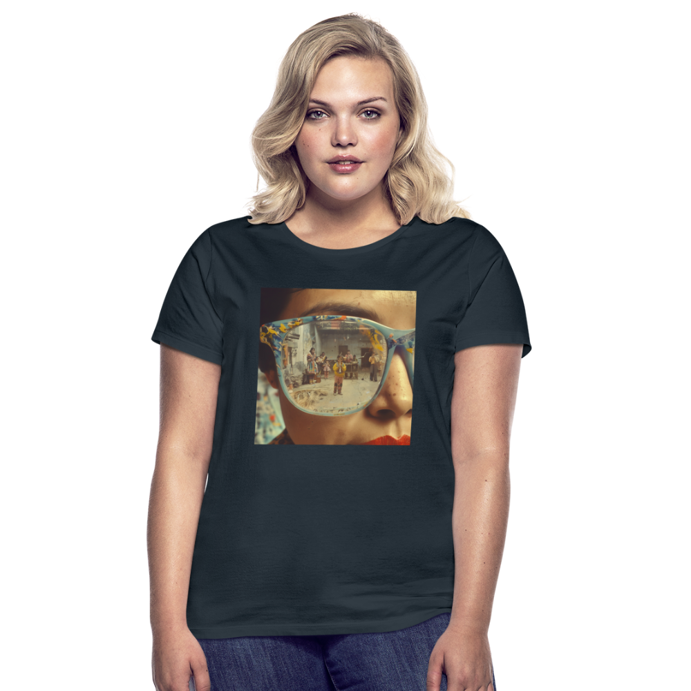 Reflektioner av Anderna, T-shirt dam - marinblå