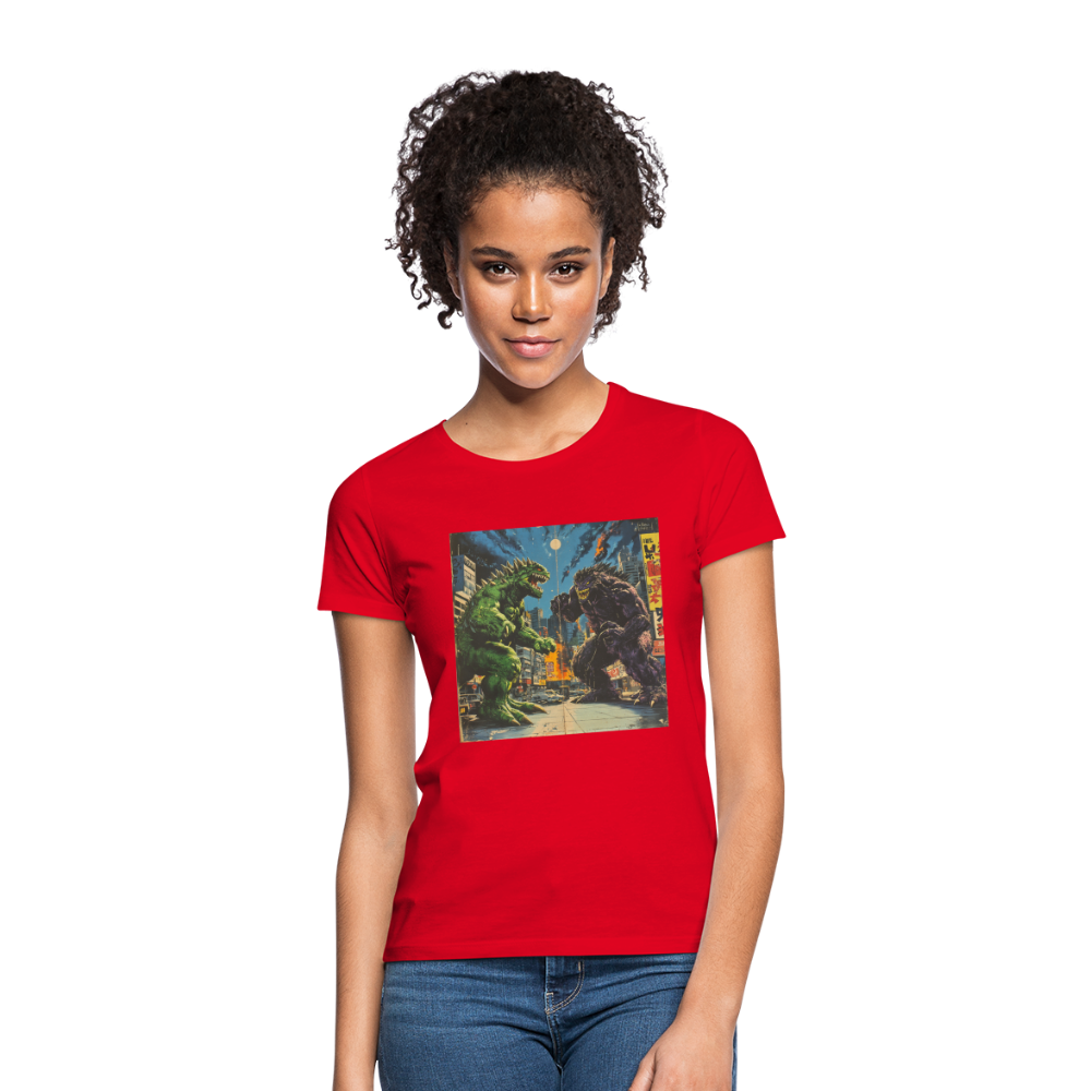 Kampen vid Solnedgången, T-shirt dam - röd