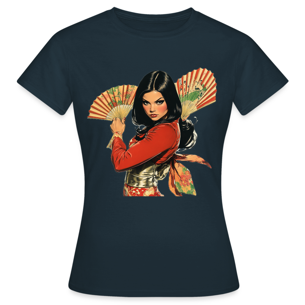 Dansen med Solfjädrar: Vindens krigare, T-shirt dam - marinblå