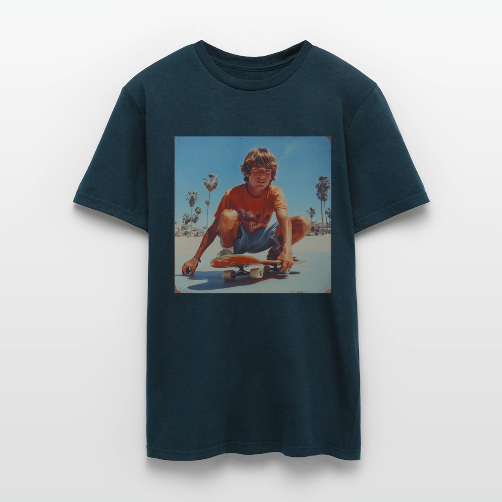 Sunset Vibes, 70s Style, T-shirt herr - marinblå