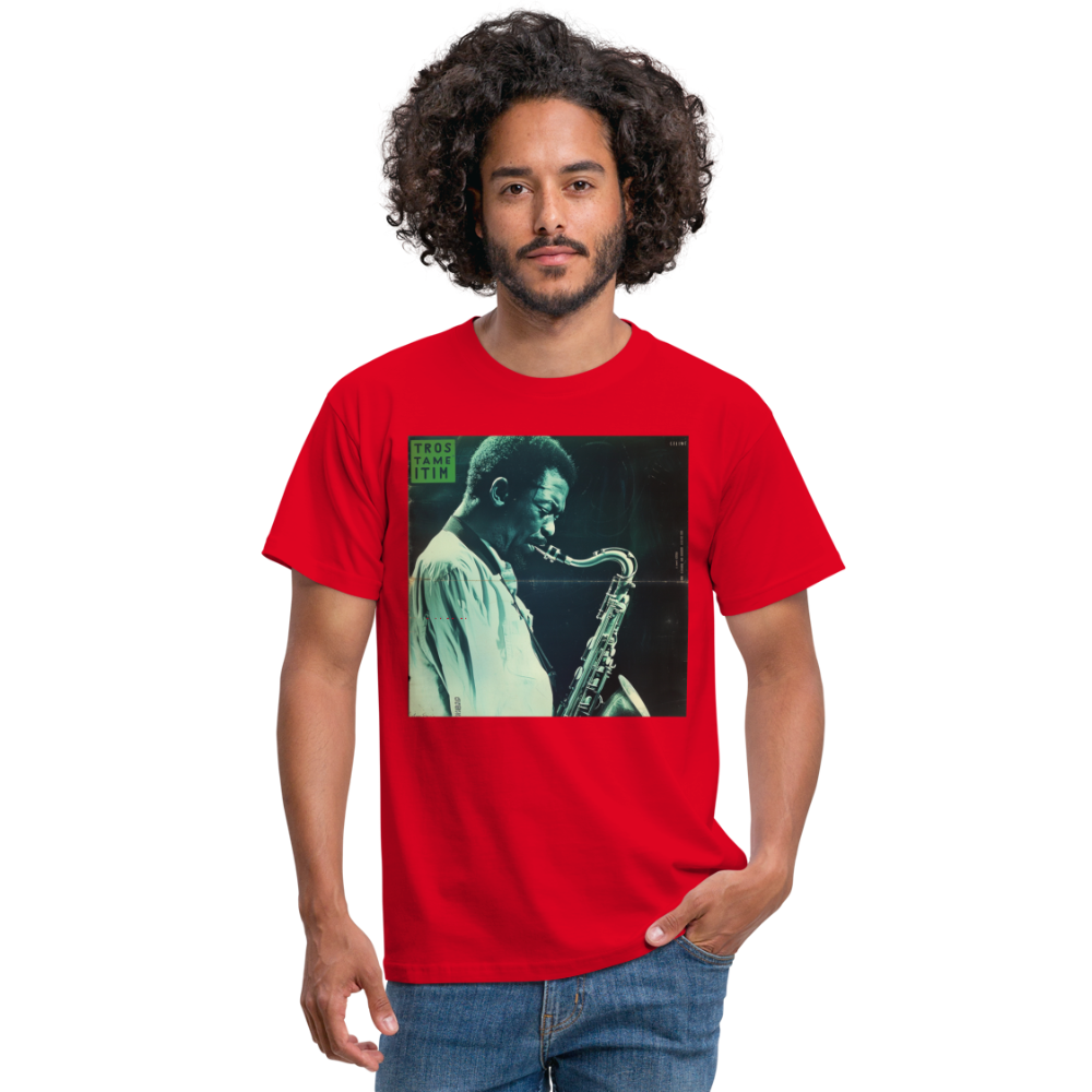 Gåtfull figur i jazzens underground, T-shirt herr - röd