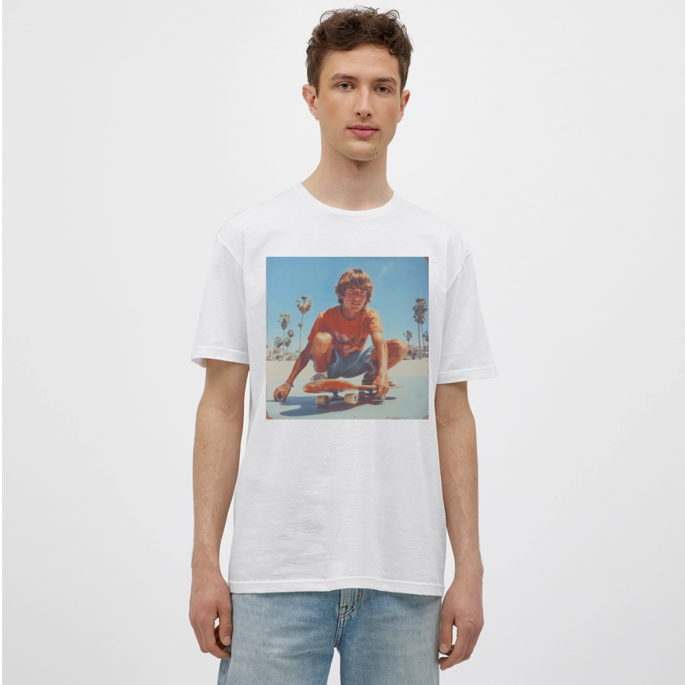 Sunset Vibes, 70s Style, T-shirt herr - vit