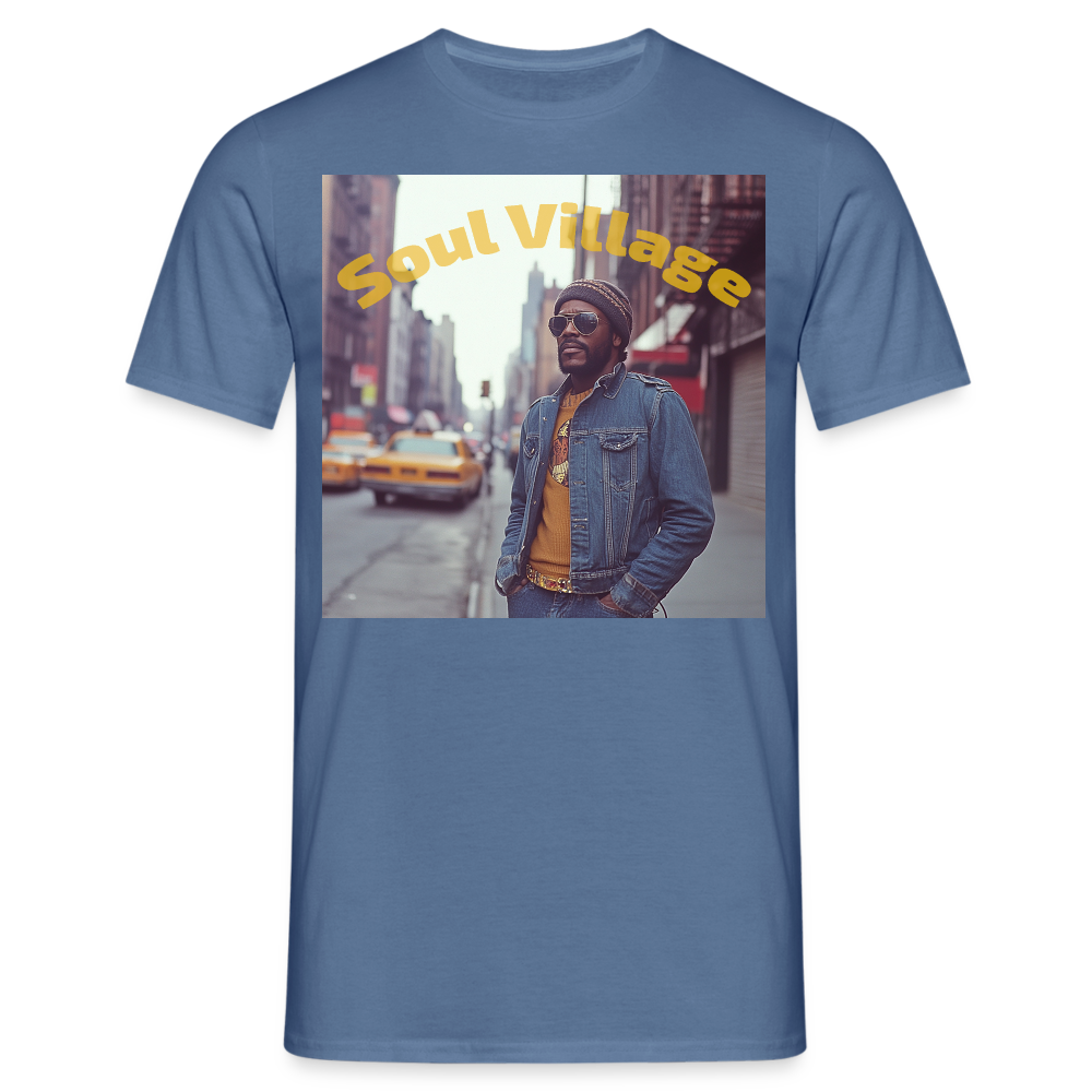 Soul Village, T-shirt herr - duvblå