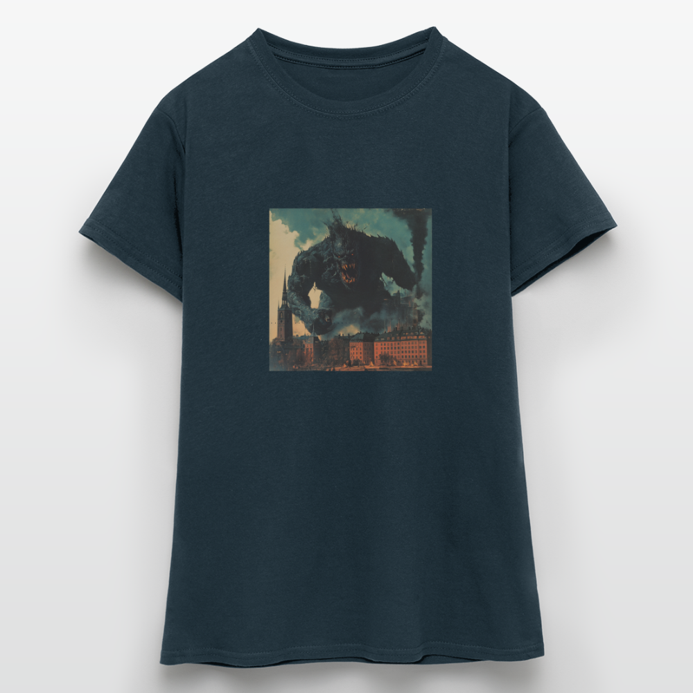 Helvetesstorm över Staden, T-shirt dam - marinblå