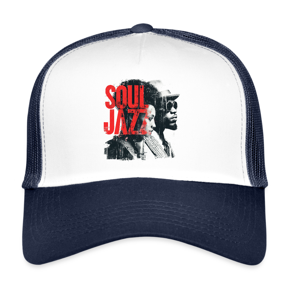 The Essence of Soul Jazz, Trucker Cap - vit/marinblå
