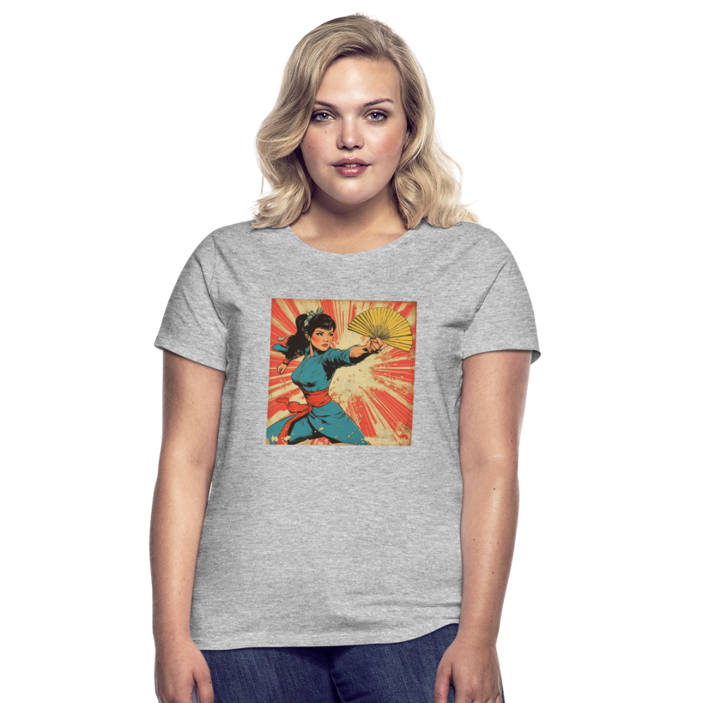 Solfjädern, T-shirt dam - gråmelerad