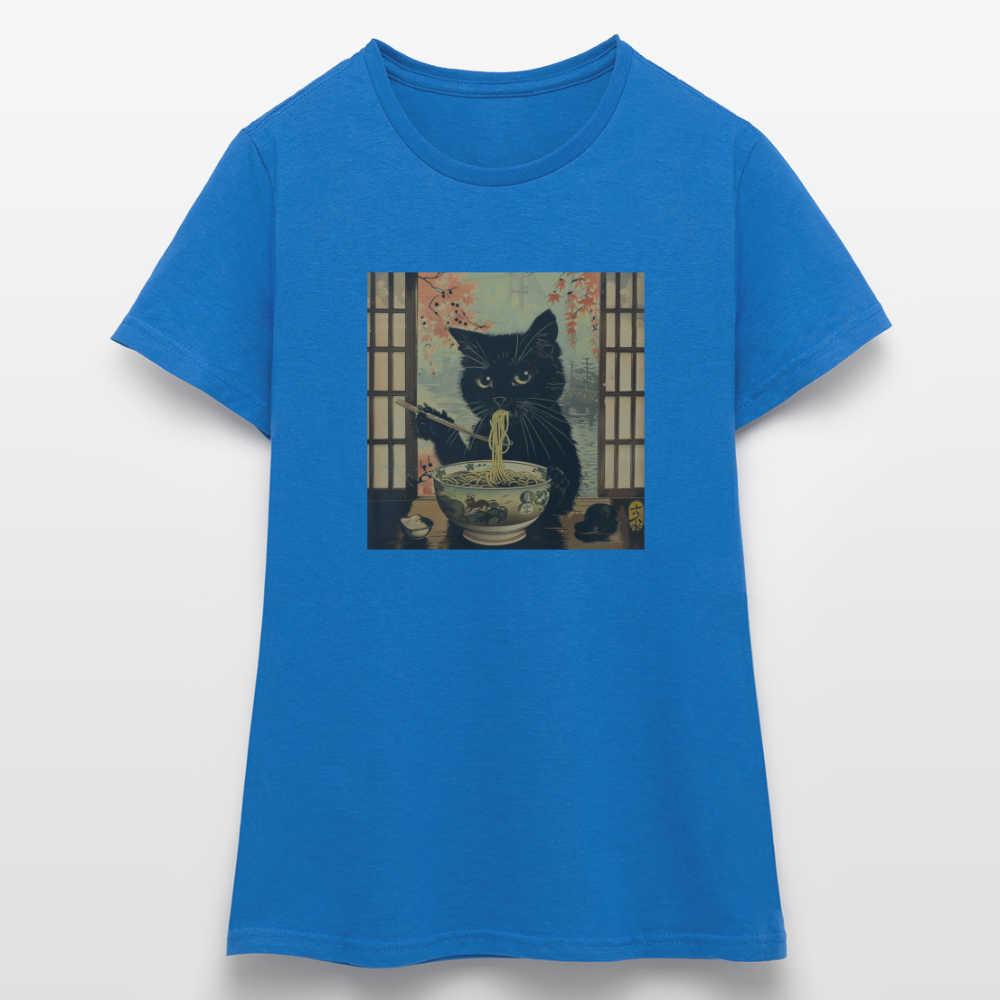 Ramenkatt, T-shirt dam - royalblå