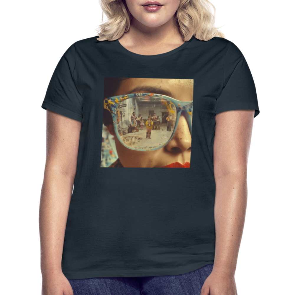 Reflektioner av Anderna, T-shirt dam - marinblå