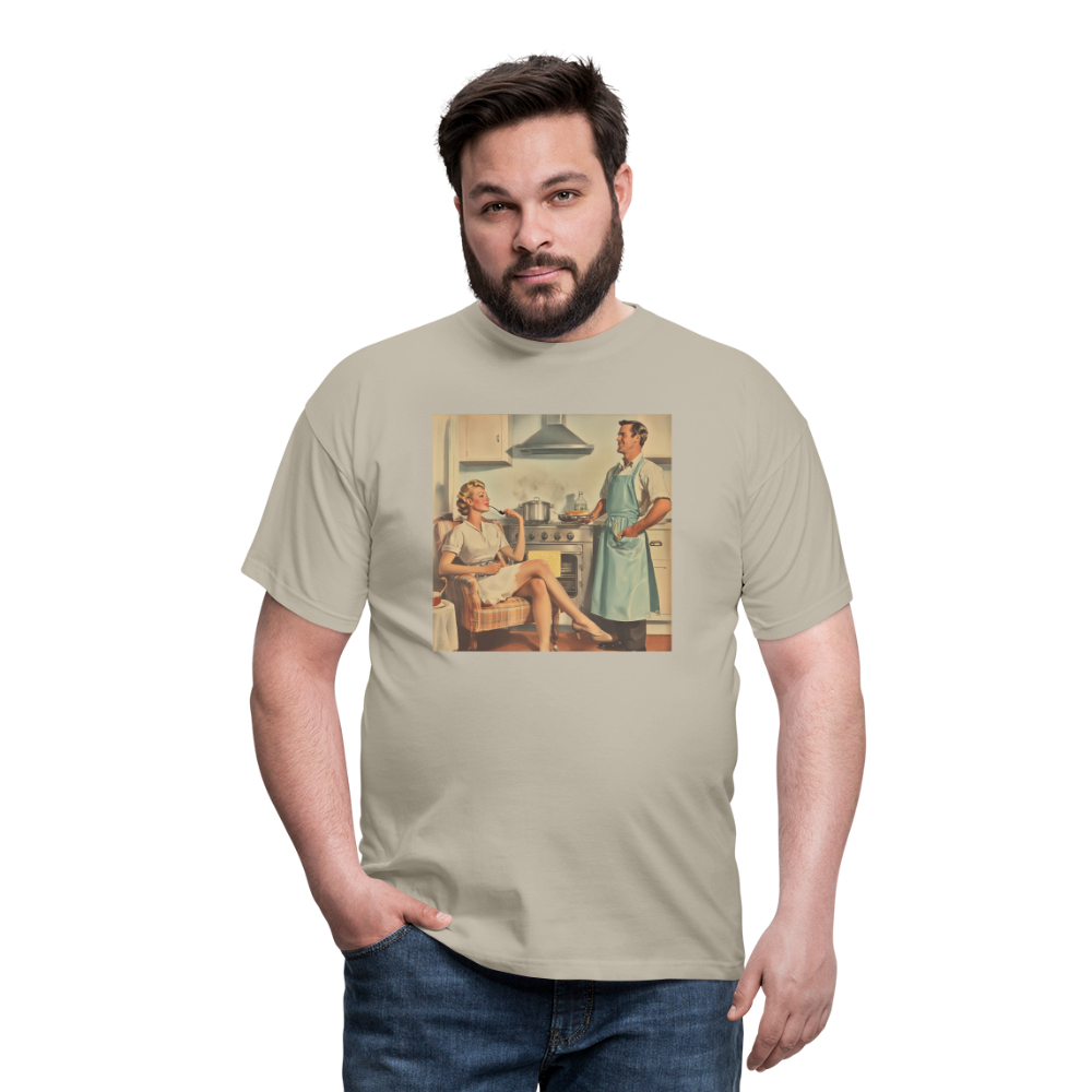 Äta bör man - annars dör man, T-shirt herr - sandbeige
