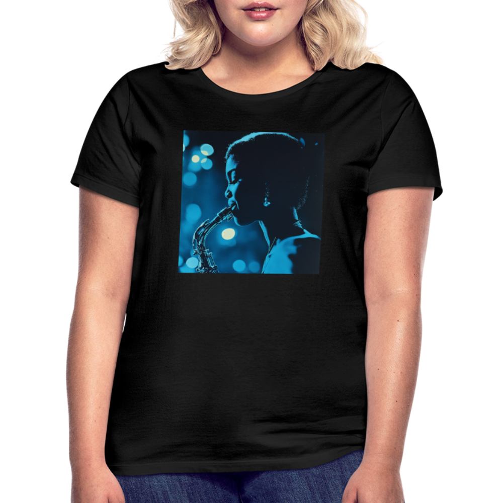Blå toner i skymningen, T-shirt dam - svart