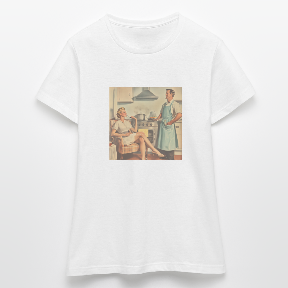 Äta bör man - annars dör man, T-shirt dam - vit