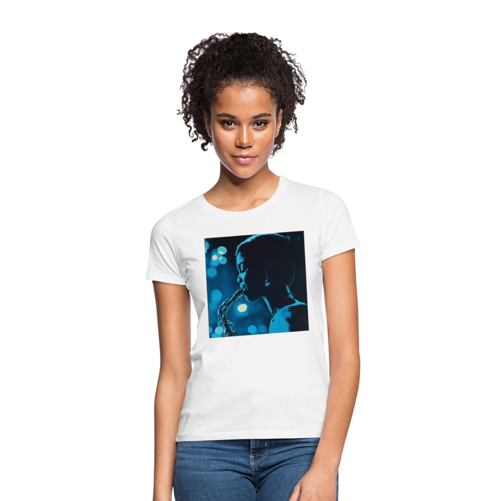 Blå toner i skymningen, T-shirt dam - vit