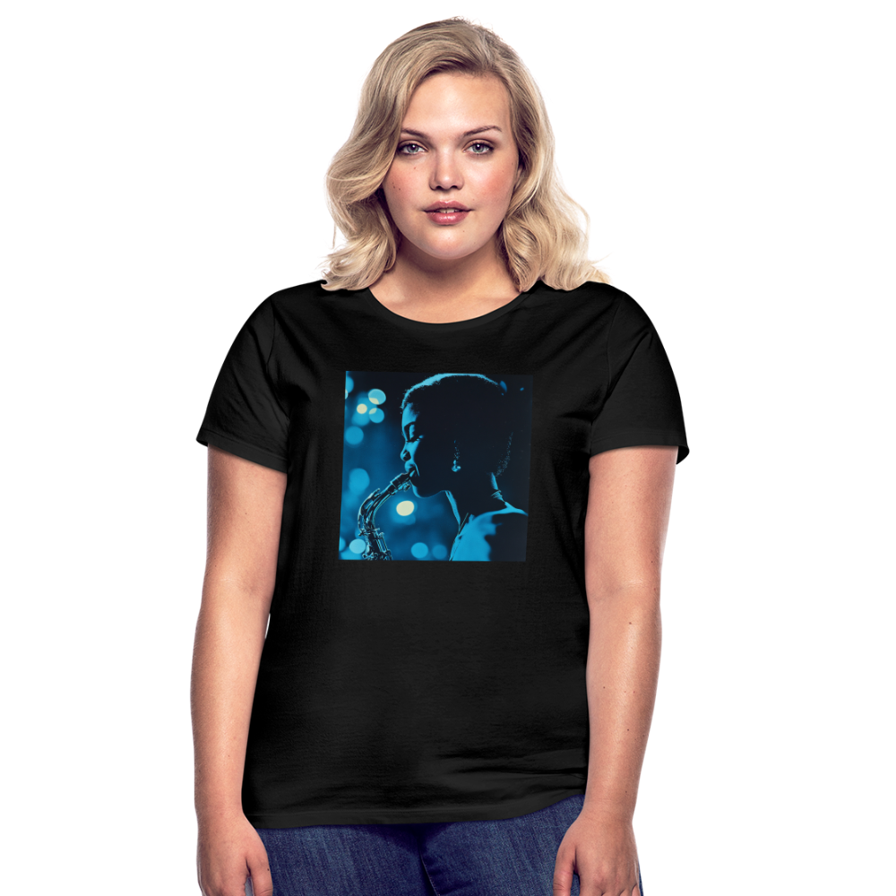 Blå toner i skymningen, T-shirt dam - svart