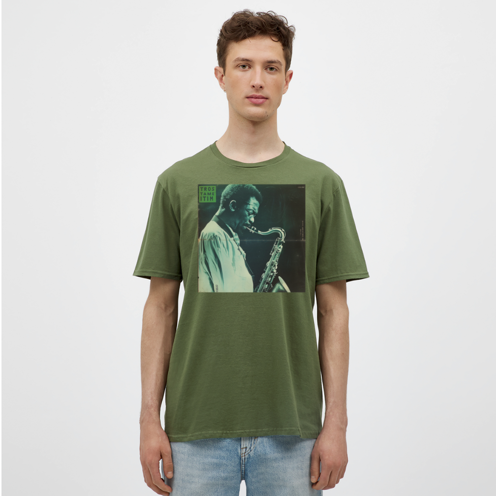 Gåtfull figur i jazzens underground, T-shirt herr - Militärgrön