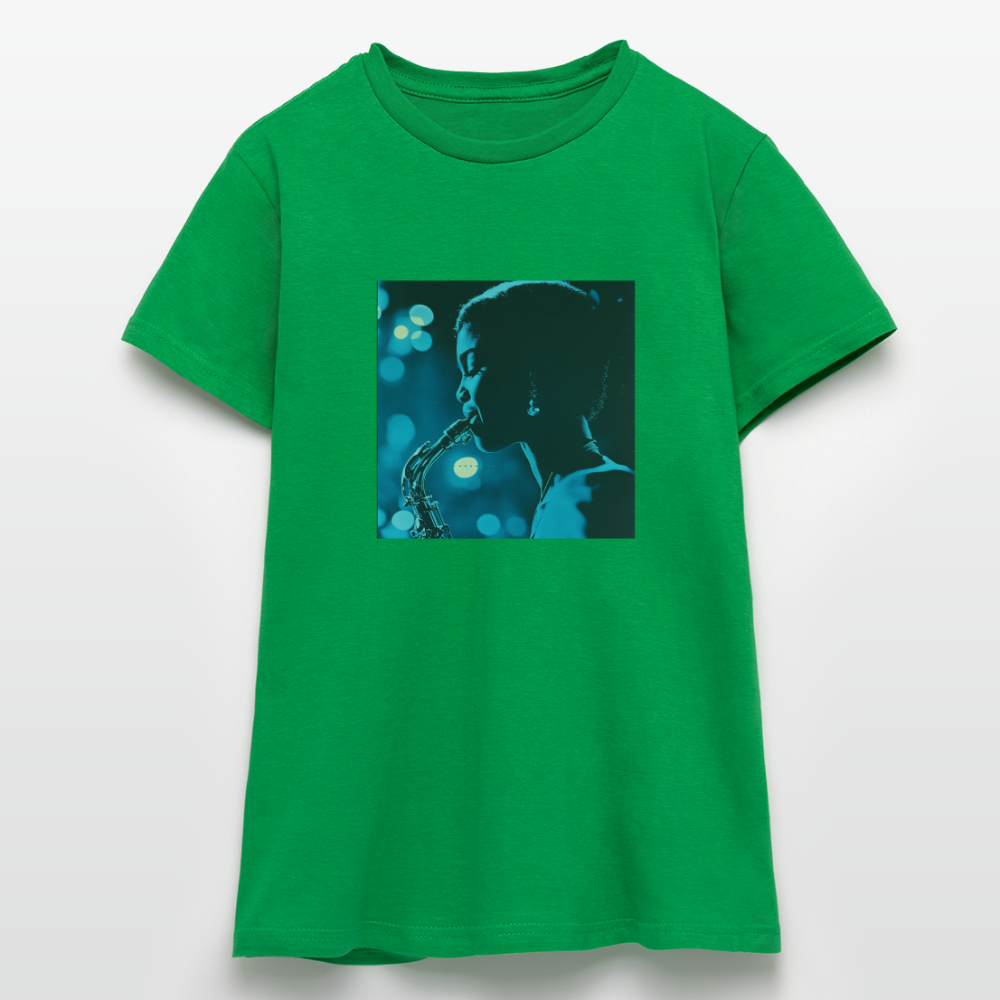 Blå toner i skymningen, T-shirt dam - kellygrön