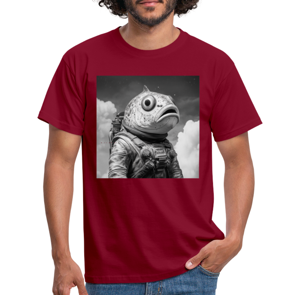 En ensam simtur i universum, T-shirt herr - tegelröd