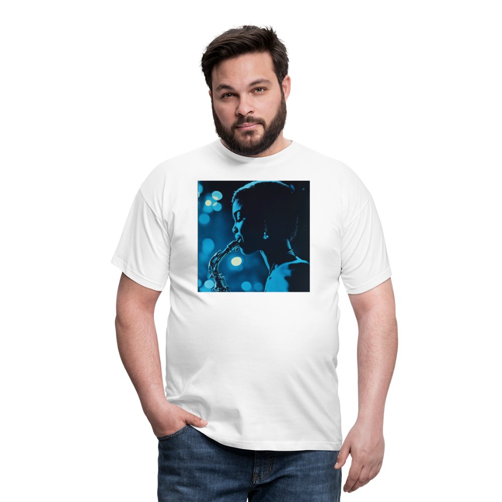 Blå toner i skymningen, T-shirt herr - vit