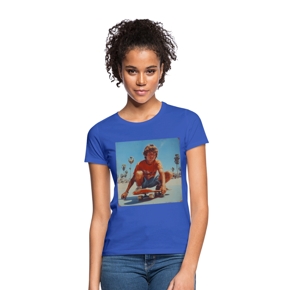 Sunset Vibes, 70s Style, T-shirt dam - royalblå