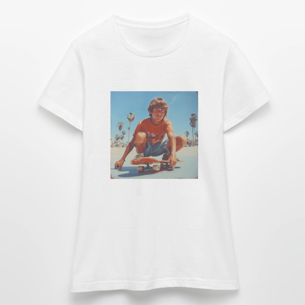 Sunset Vibes, 70s Style, T-shirt dam - vit