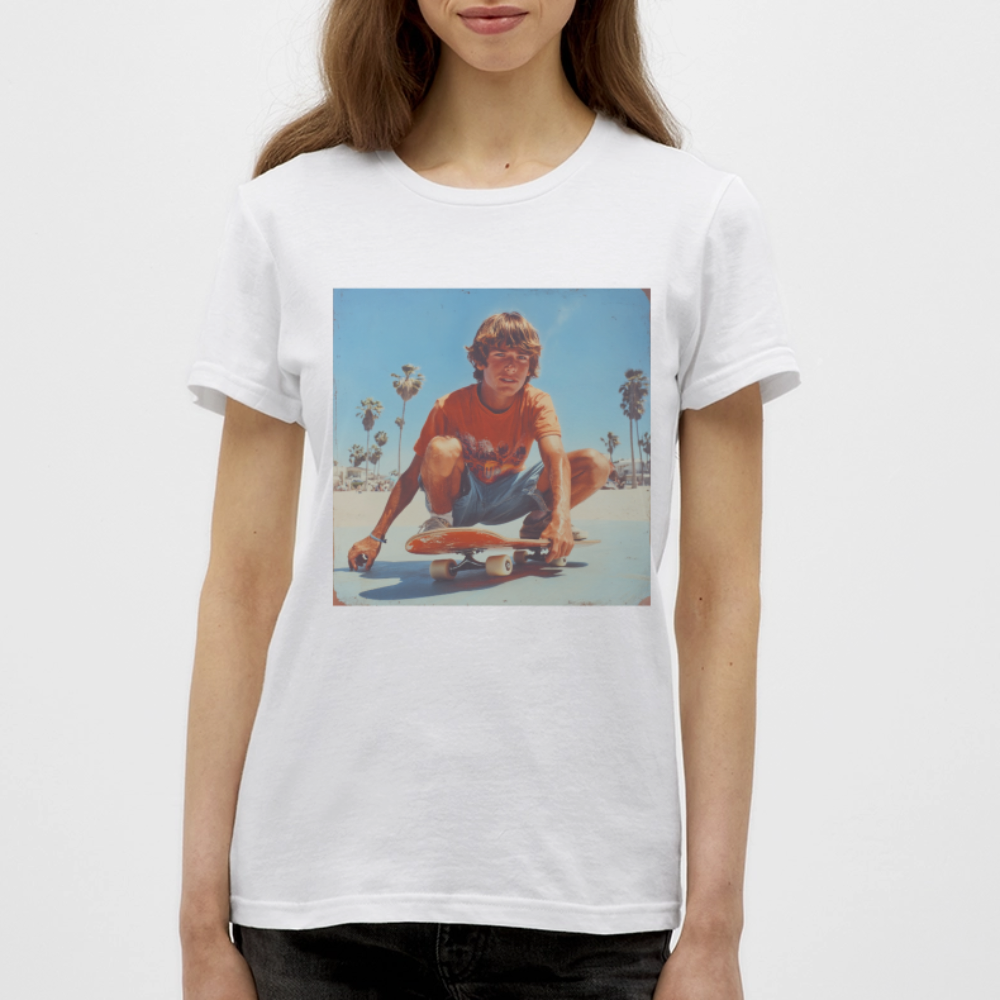 Sunset Vibes, 70s Style, T-shirt dam - vit