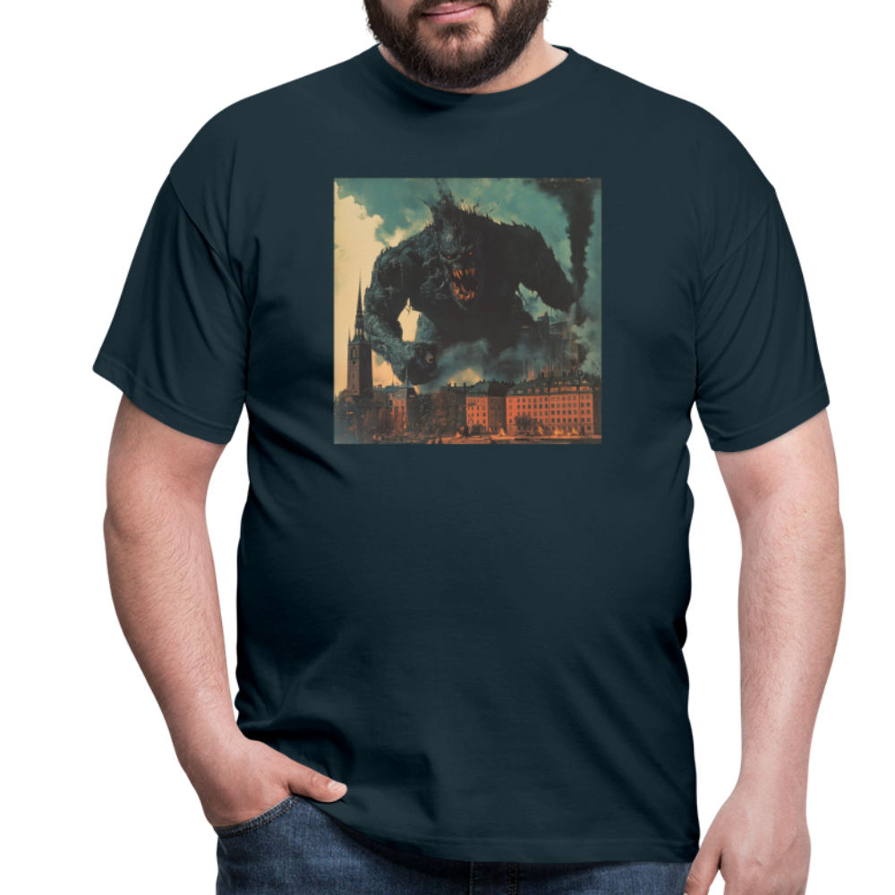 Helvetesstorm över Staden, T-shirt herr - marinblå