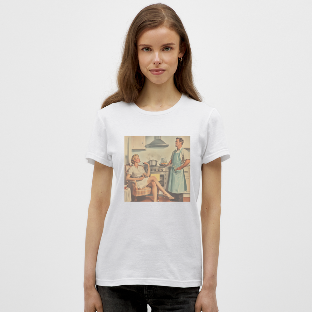 Äta bör man - annars dör man, T-shirt dam - vit