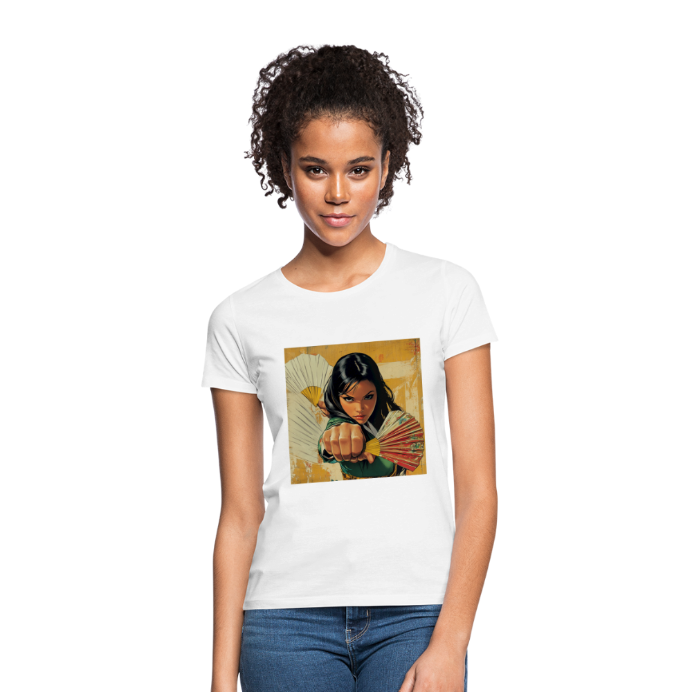Blå Lotus , T-shirt dam - vit
