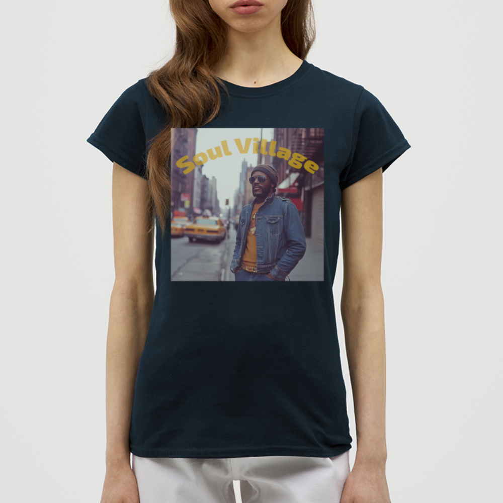 Soul Village, T-shirt dam - marinblå
