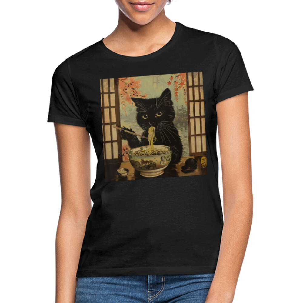 Ramenkatt, T-shirt dam - svart