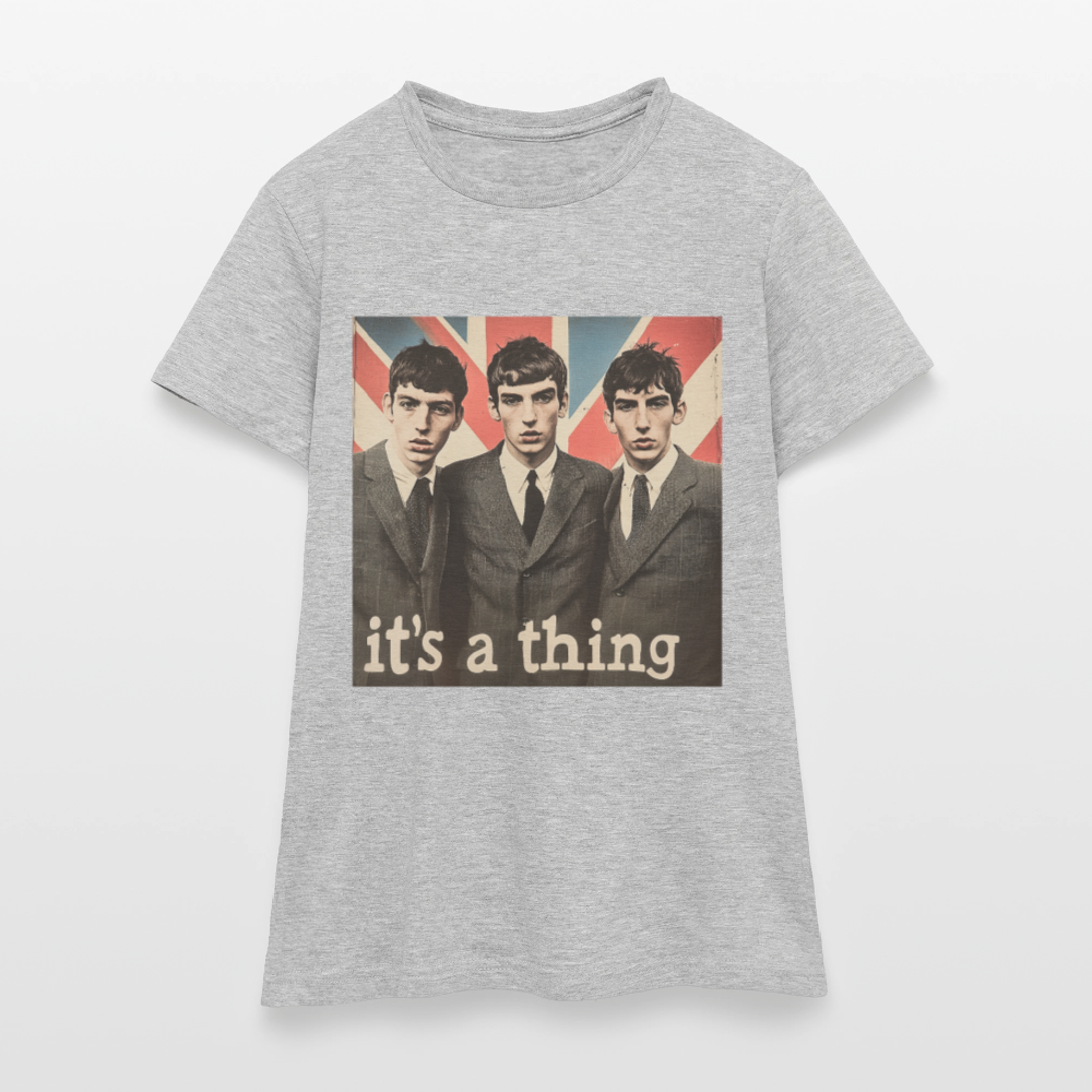 British, Bold & Unapologetic, T-shirt dam - gråmelerad