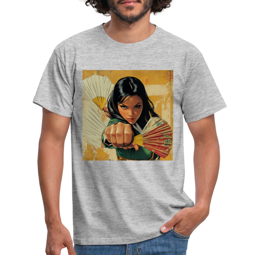 Blå Lotus, T-shirt herr - gråmelerad