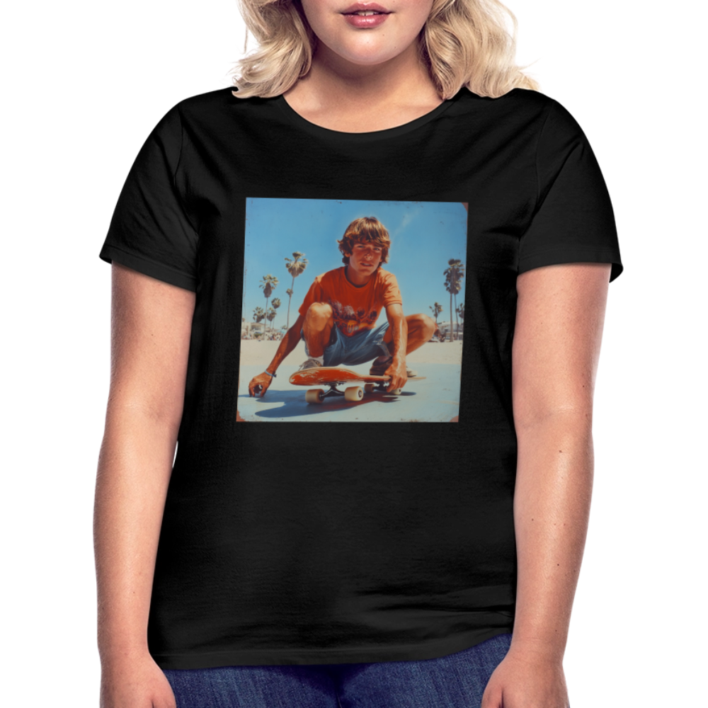 Sunset Vibes, 70s Style, T-shirt dam - svart