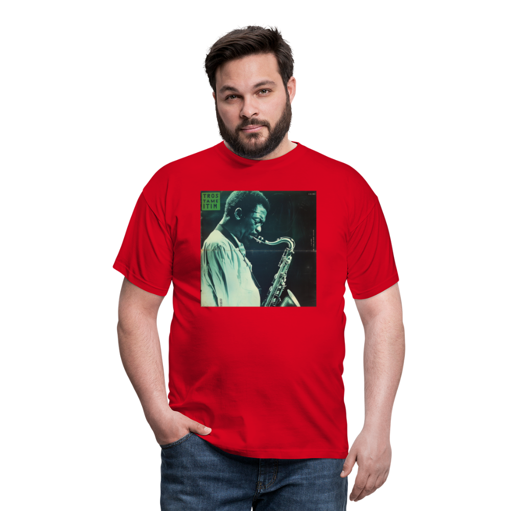Gåtfull figur i jazzens underground, T-shirt herr - röd
