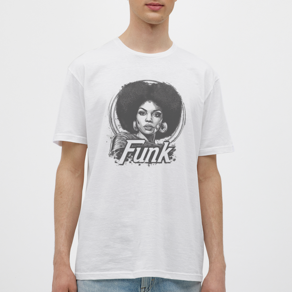 Funk Queen: Power in Motion, T-shirt herr - vit