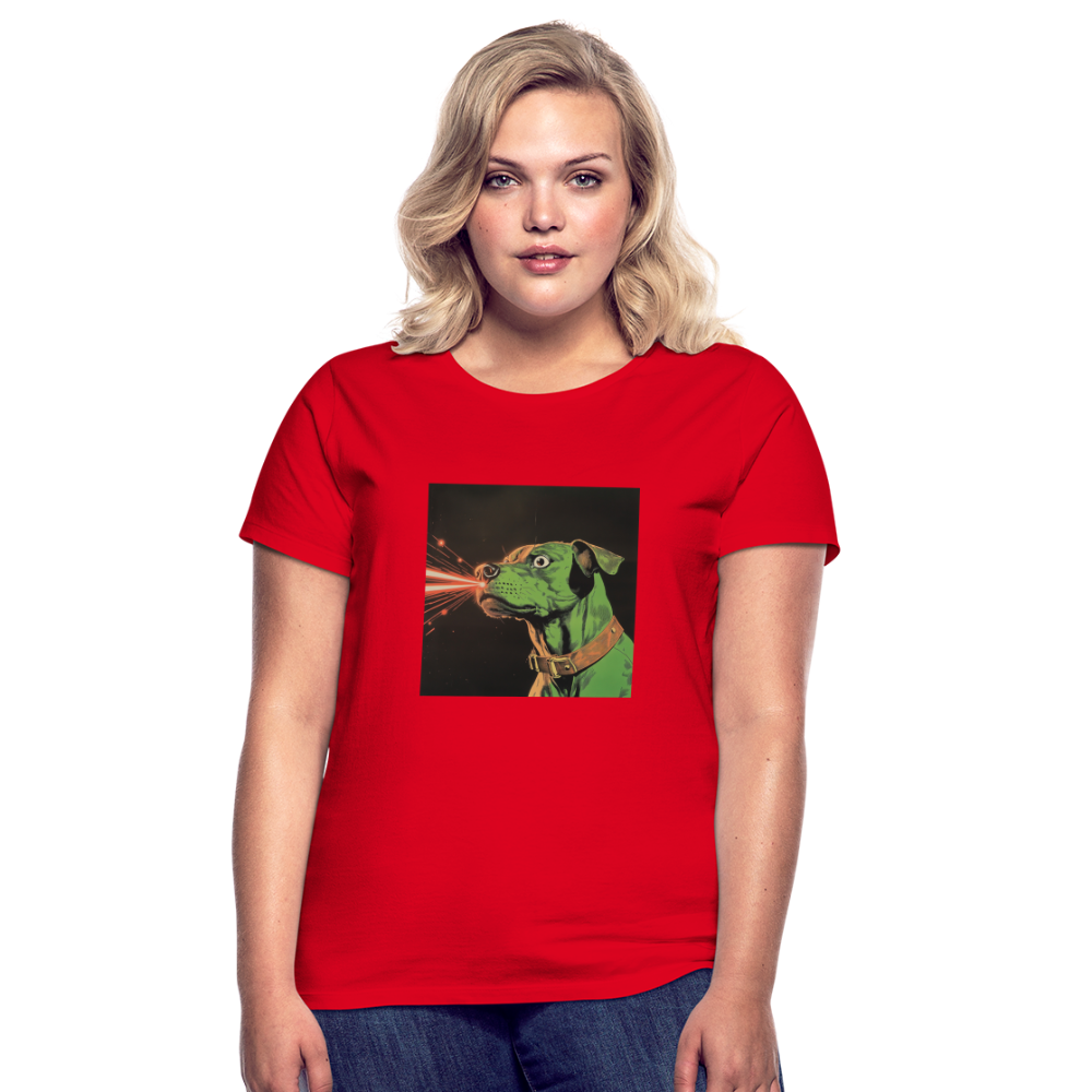 Strålhunden, T-shirt dam - röd