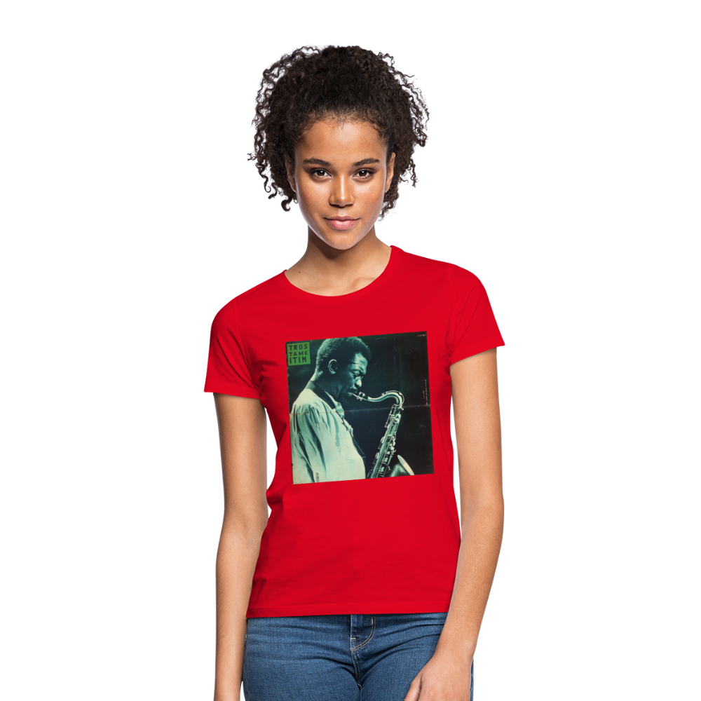 Gåtfull figur i jazzens underground, T-shirt dam - röd