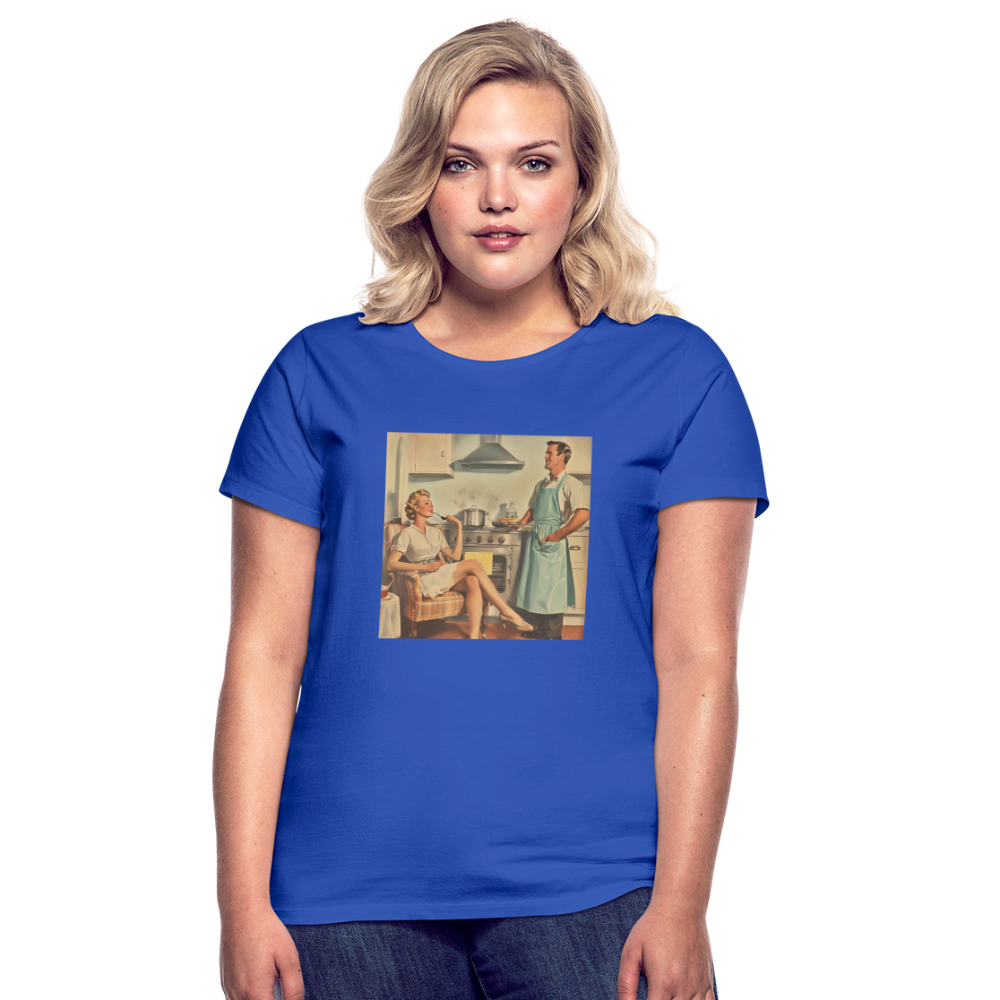 Äta bör man - annars dör man, T-shirt dam - royalblå